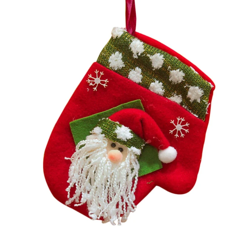 glove bag santa 1 шт рождественские подарочные пакеты животные шаблон Санта Клаус конфеты сумки для рождества H1 - Цвет: glove bag santa