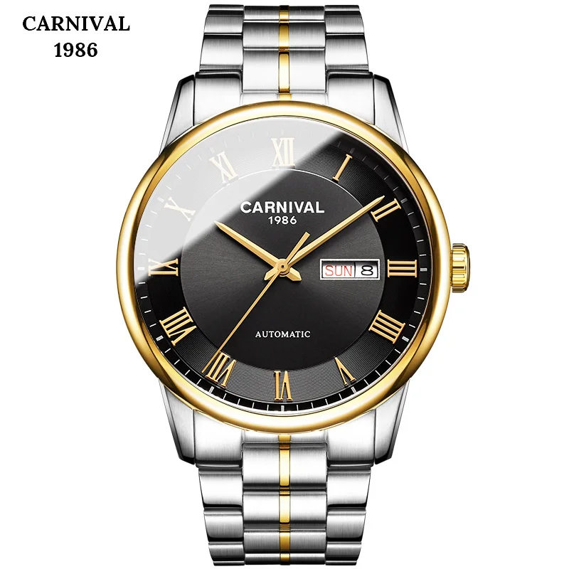 Фото Карнавал люксовый бренд автоматические механические мужские спортивные часы