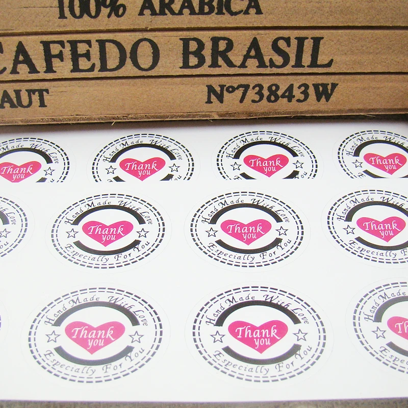 100 шт. белая бумага &quotспасибо&quot Крафт Упаковка уплотнения наклейки этикетки