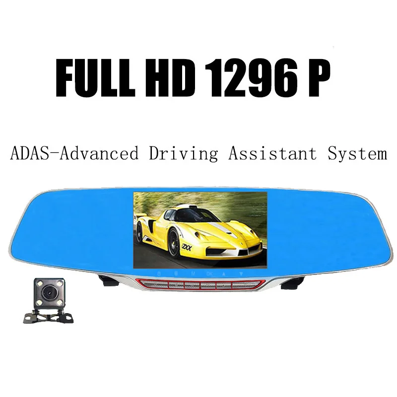 Двойной объектив автомобиля камера зеркало заднего вида авто dvrs автомобили dvr