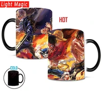 one piece mugs luffy sabo ace mug hot cold heat reveal travel magic color changing mugs cup best gift for your friends