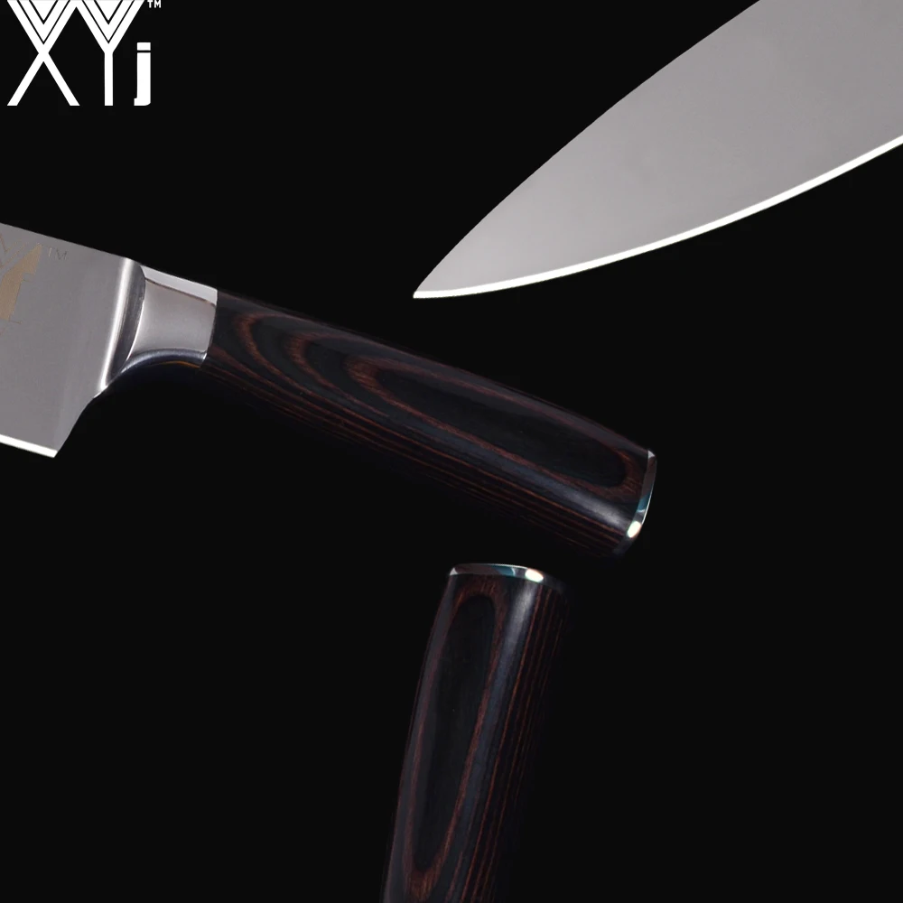 Кухонные ножи из нержавеющей стали XYj 6 шт. шеф-повара сантоку 3 5 7 8 дюймов нарезка
