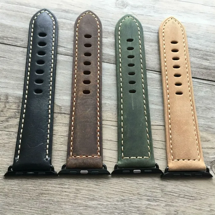 Зеленый черный коричневый хаки 38 мм 42 apple watch band специальный дизайн кожаный