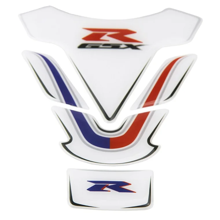 White 3D защитная накладка на бак мотоцикла Наклейка для Suzuki GSXR600 GSXR750 GSXR1000 GSX1300R GSXR Tankpad Fishbone резиновая наклейка - Цвет: White