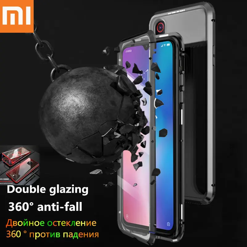 Магнитный адсорбционный металлический чехол для телефона Xiaomi Redmi Note 7 5 6 Pro 6A mi 9 8