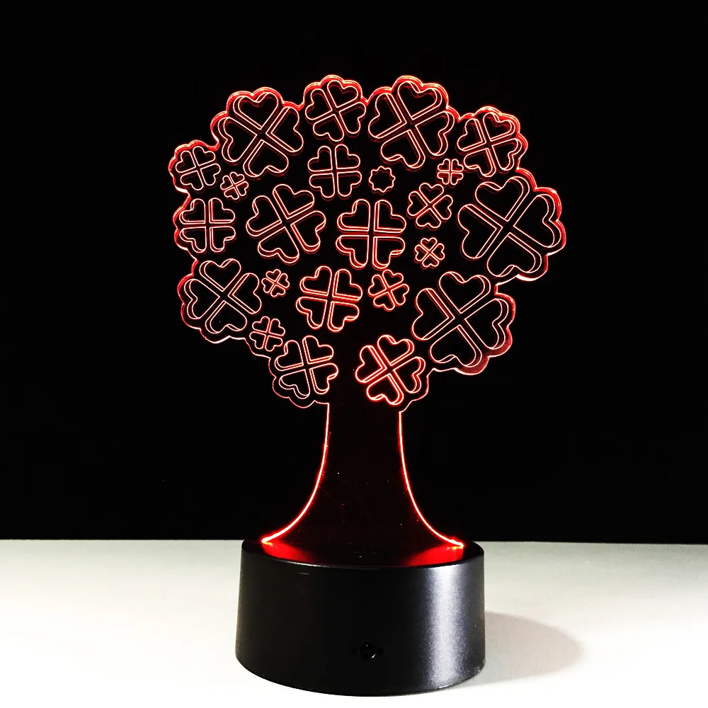 3D лампа 7 цветов Lucky Tree Touch Led USB Настольная Lampara лампе светодиодный ночник для детей