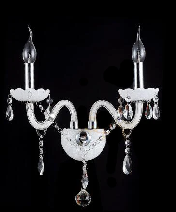 K9 Топ Белый Хрустальный настенный светильник светодиодные лампы E14 двойные