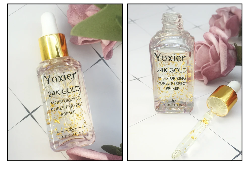 3 шт./лот Yoxier брендовая основа для макияжа увлажняющая эссенция 24 К Золотое масло контроль Профессиональная Матовая сыворотка серия основа праймер