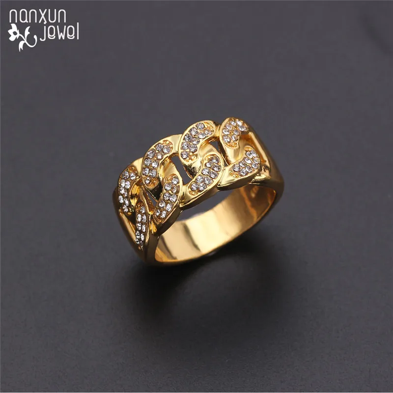 Новый кубинская цепь кольцо в стиле хип хоп одежда для мужчин и женщин рок с