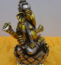 Бесплатная доставка статуя Будды из серебра 003746 пробы 15 см тибетская Буддийская