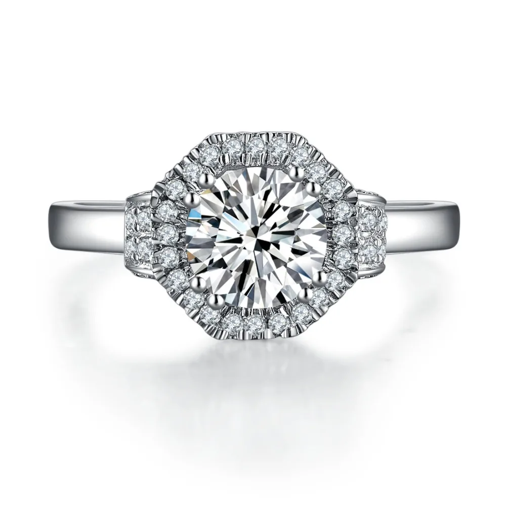 Бутиковое ювелирное изделие 1CTW 6 5 мм круглая огранка Moissanite Diamont кольцо тест