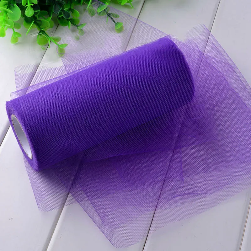 25mX15cm красочные ткани тюль рулон катушки ремесло Свадебная вечеринка украшения