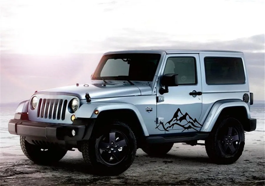 2X горный Графический автомобиль крыло боковая наклейка для Jeep Wrangler Rubicon Sahara KU