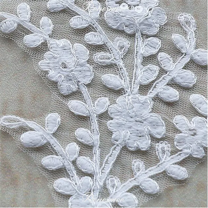 2 пары кружевная ткань цвета слоновой кости с кружевной отделкой для украшения