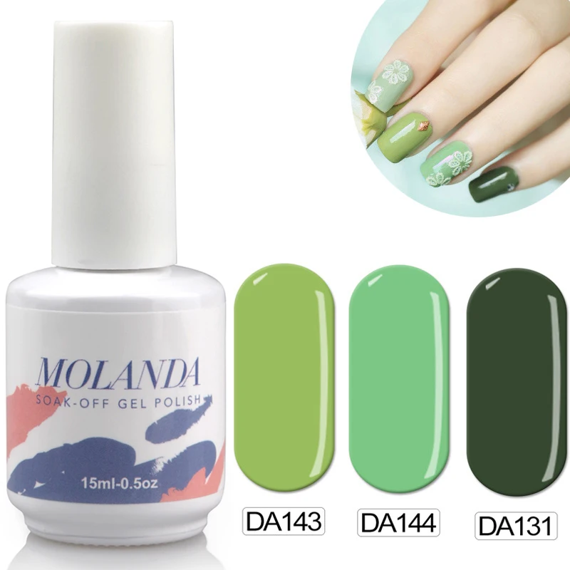 Molanda дизайн ногтей Фиолетовый Цвет УФ гель для блестящая поверхность Французский