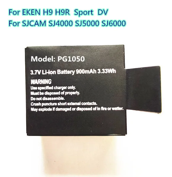 3 7 V PG1050 Батарея для EKEN экшн Камера H9 H3 H3R H8PRO H8R H8 pro SJ4000 SJCAM SJ5000 M10 SJ5000X перезарядки