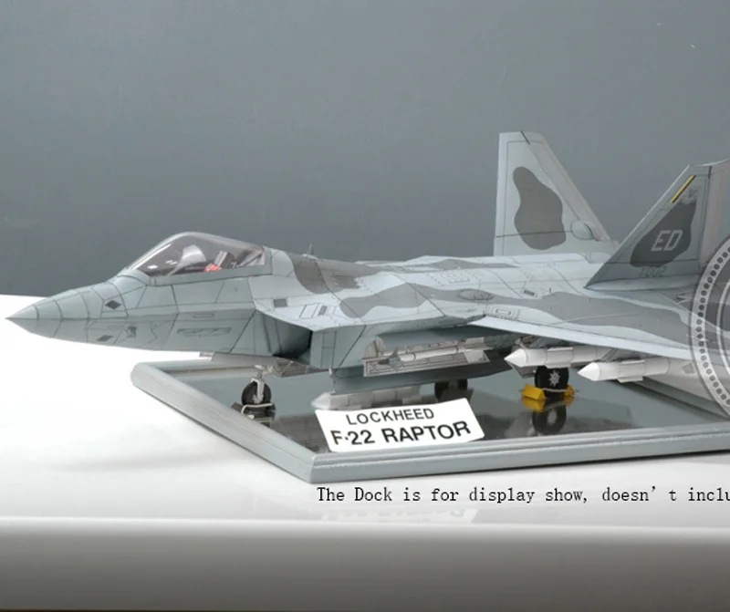 1:33 Американский F-22 Raptor Истребитель Бумага модель самолета ручной DIY самолет