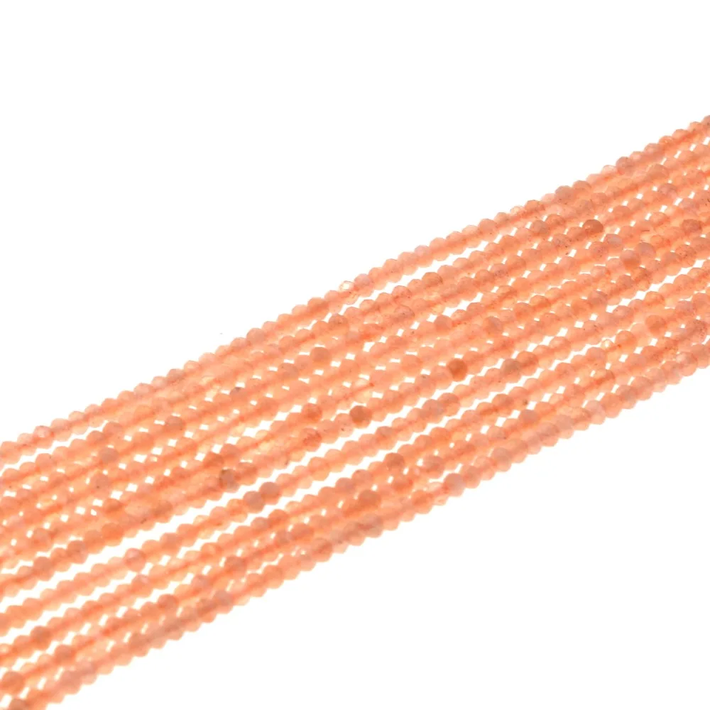 

Fashion diy 3mm rondelle faceted cut Natural orange sunstone beads full strand