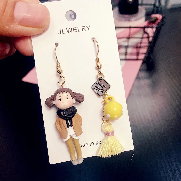 Korean Version of the Cartoon Asymmetric Tassel Long Earrings Cute Girl CE371 | Украшения и аксессуары