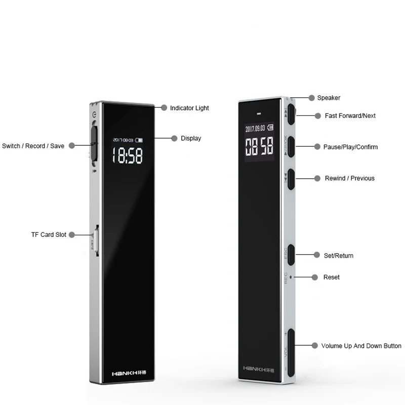 Записывающая ручка Flash Audio Voice recorder портативный зажим для задней панели Smart Plug-In