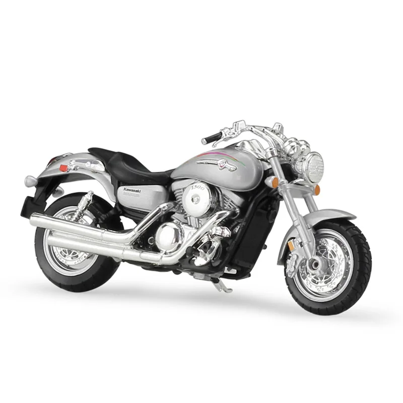 Серебристый 6 шт./лот WELLY 1/18 масштаб игрушки, модели мотоциклов Kawasaki Vulcan 1500 литья под давлением металлический мотоцикл модель ручной работы игрушки - Цвет: Серебристый