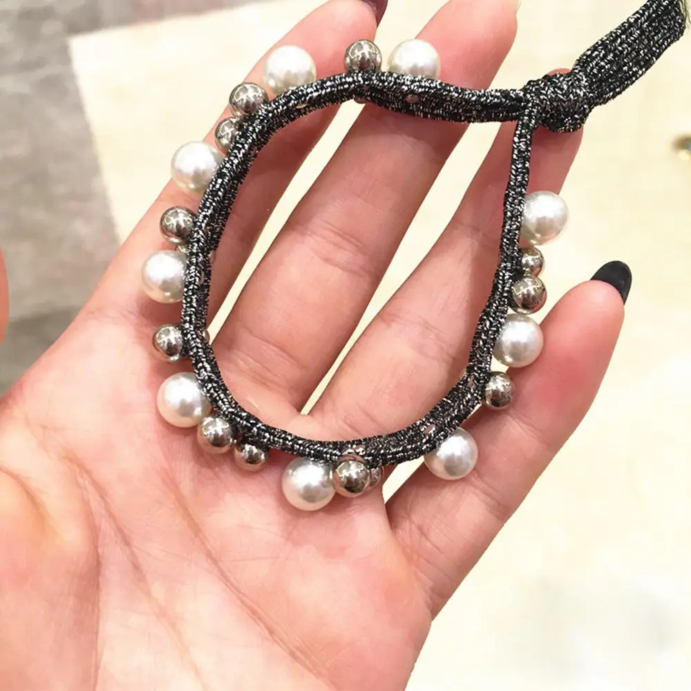 Женская резинка для волос эластичная с имитацией жемчуга аксессуар Новое