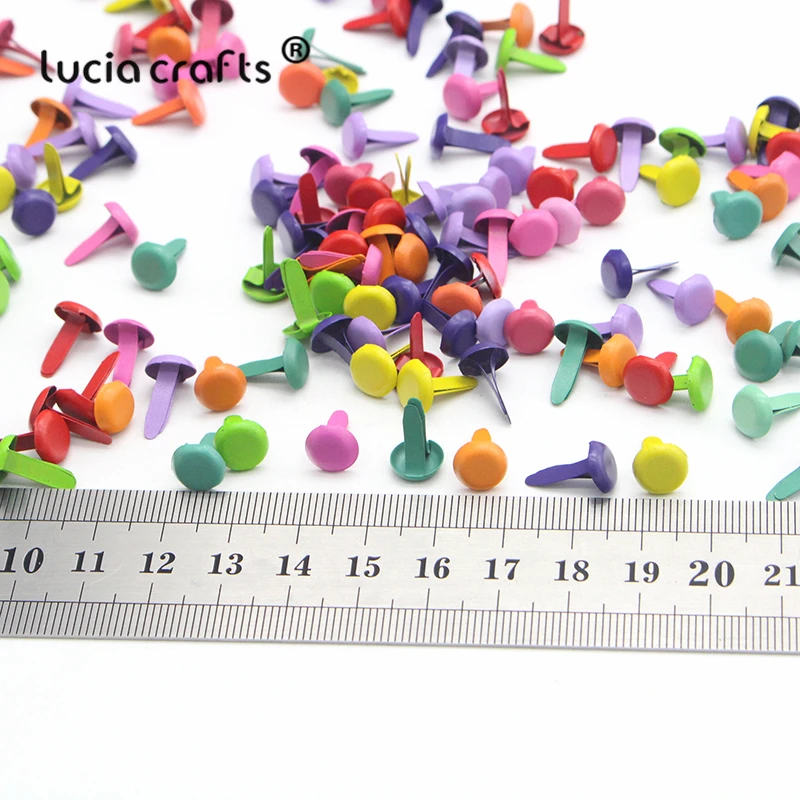 Lucia crafts 50 шт./лот 8 мм Цветные железные круглые штифтики для скрапбукинга, украшение, застежка, Брэд металл, DIY Украшение G0936