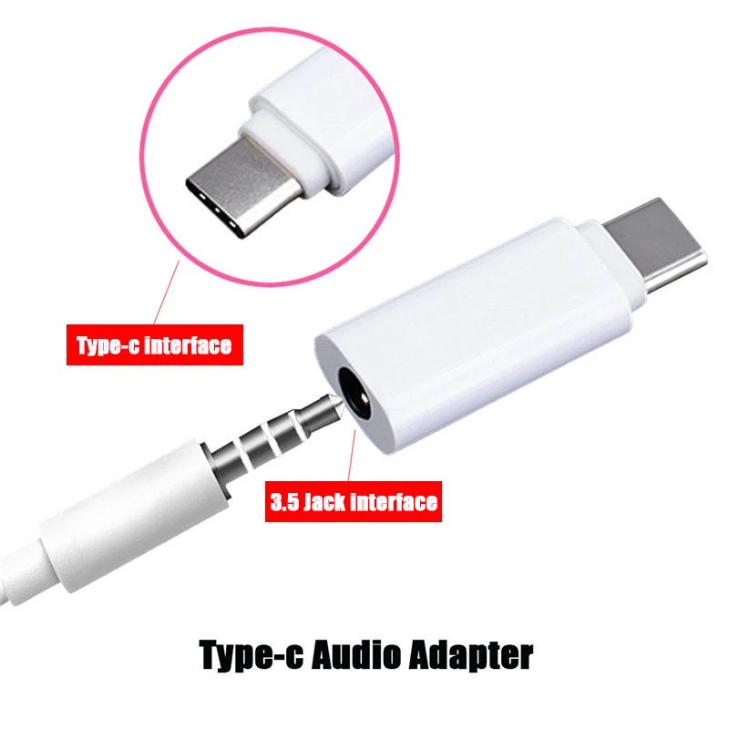 High Quality 1Pcs Headphone Adapter Type C Male to 3.5mm Female Audio for Xiaomi 6 Mi6 Huawei p20 USB-C Converter | Мобильные