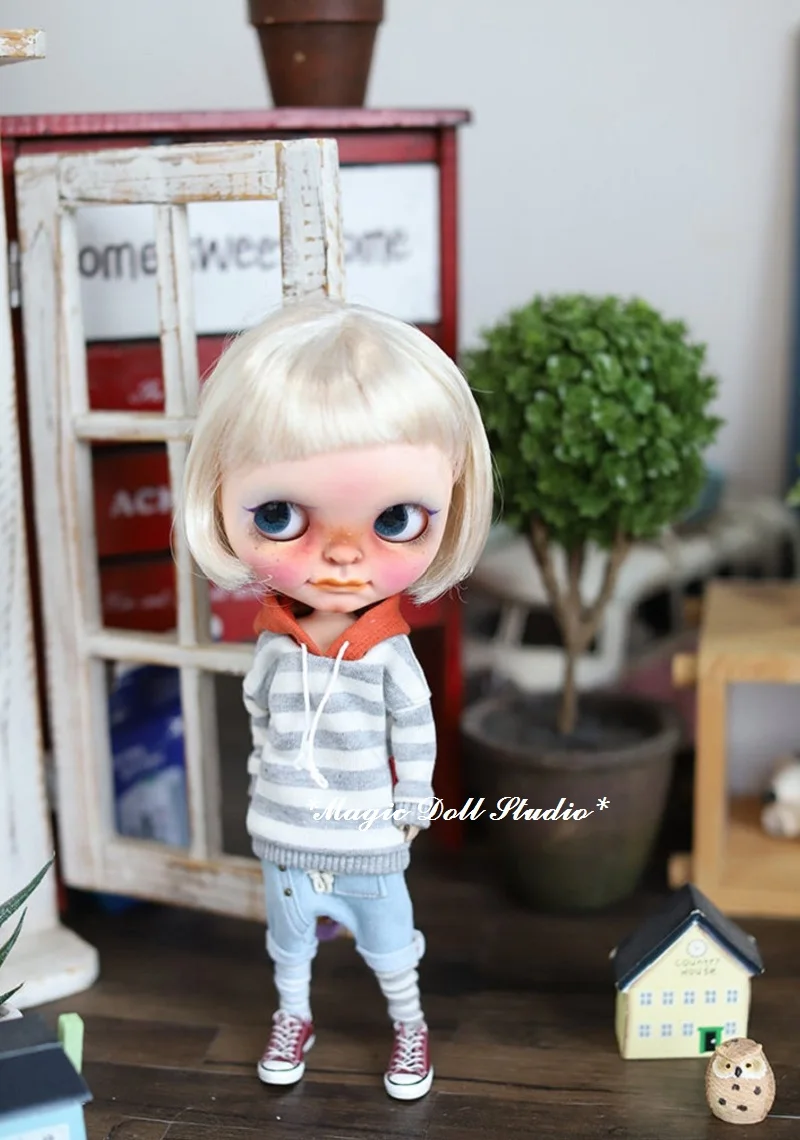 [MG695] 2020 Распродажа одежды Neoblythe # хлопковый полосатый свитер для кукольная одежда