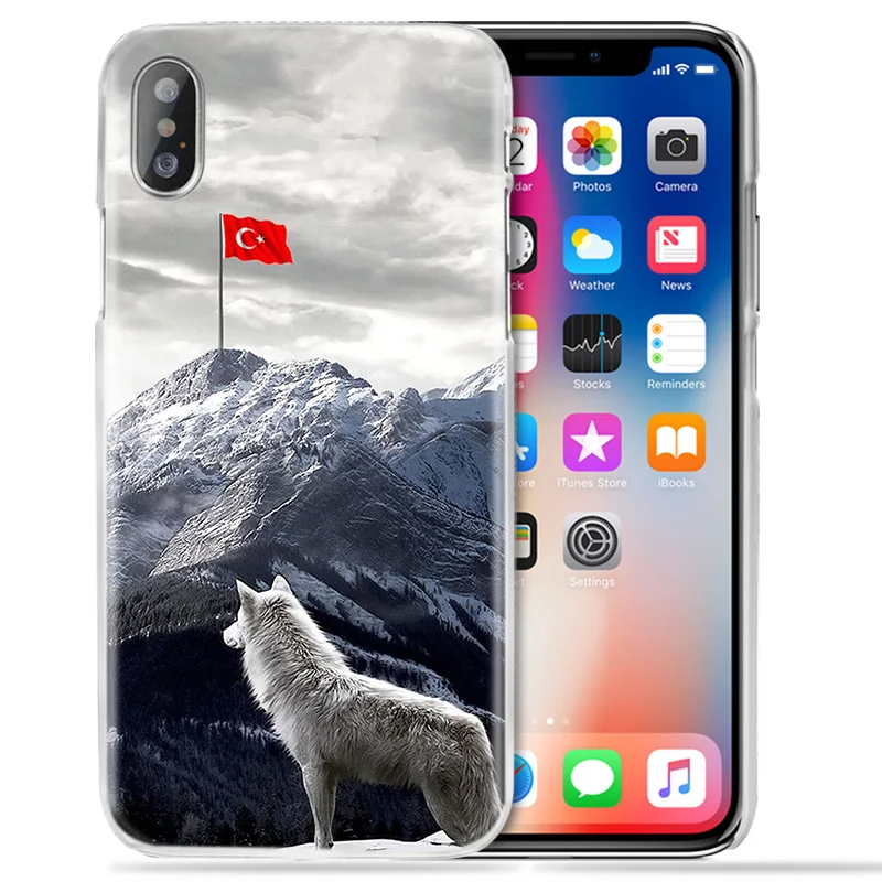 Чехол с турецким флагом и волком для iPhone 12 Mini XS Max XR X 10 7 7S 8 6 6S Plus 5S SE 5 жесткие чехлы