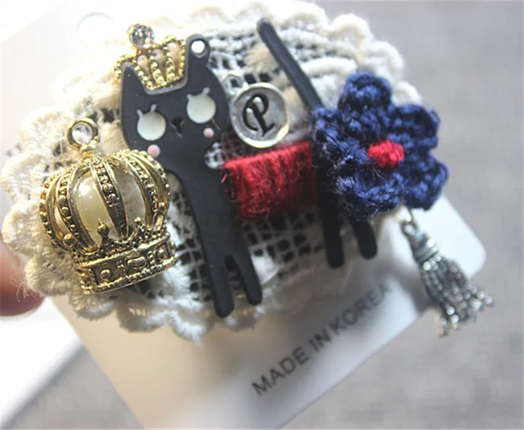 Смешанные стили ручной работы броши Античная кружевная подвеска Украшение