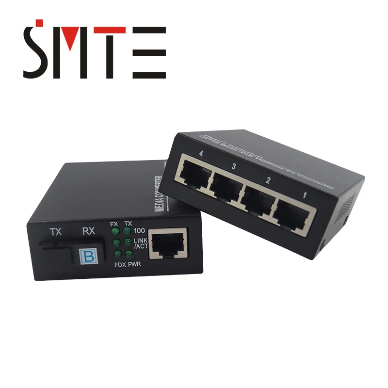 1 пара гигабитные волоконно-оптические Ethernet медиа-конвертер 1* модулю небольшого размера 4* RJ45 до 1* для программирования в производственных условиях 1* RJ45 10/100/1000 M 1,25G SC