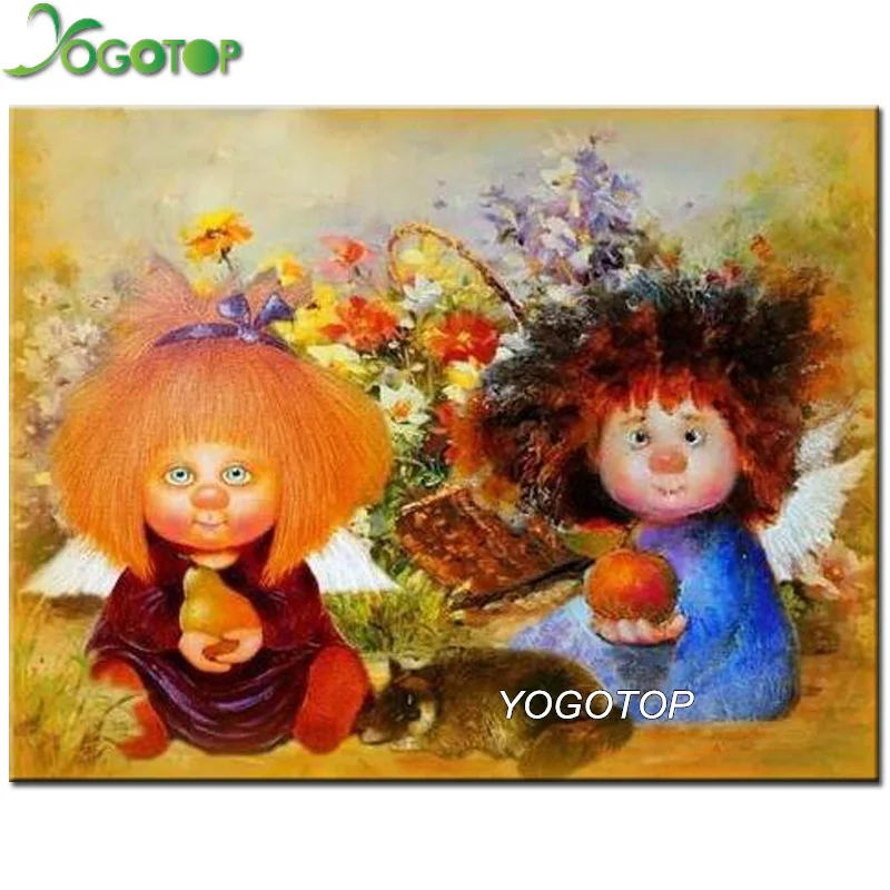 YOGOTOP Алмазная вышивка, кукла-Ангел из мультфильма, сделай сам, алмазная живопись, Набор для вышивки крестиком, 5D, полная Алмазная мозаика, рукоделие, VD097