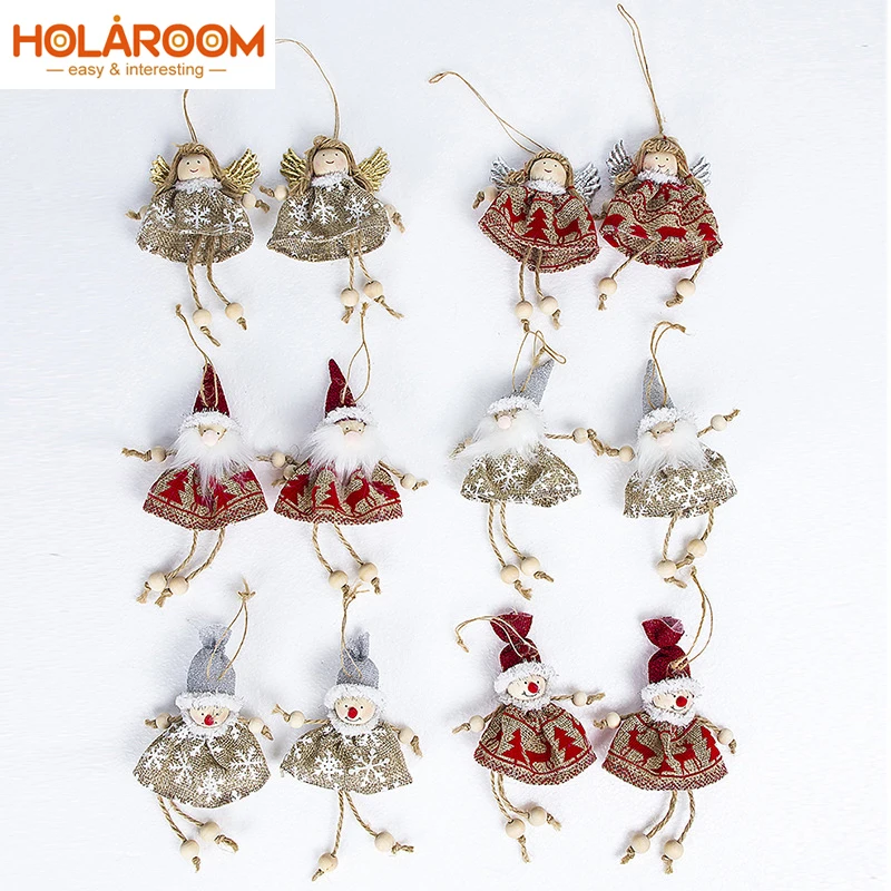 Рождественская мини кукла в виде Санта Клауса 2 шт. снеговик ангел искусственная