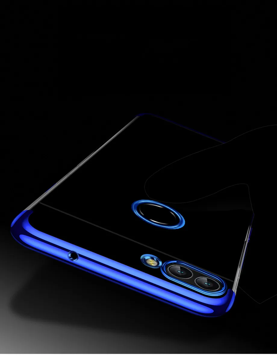 Anxm мягкий чехол TPU для huawei Y7 prime Y9 ультра тонкий прозрачный покрытие сверкающий чехол для huawei Y7 prime Y9