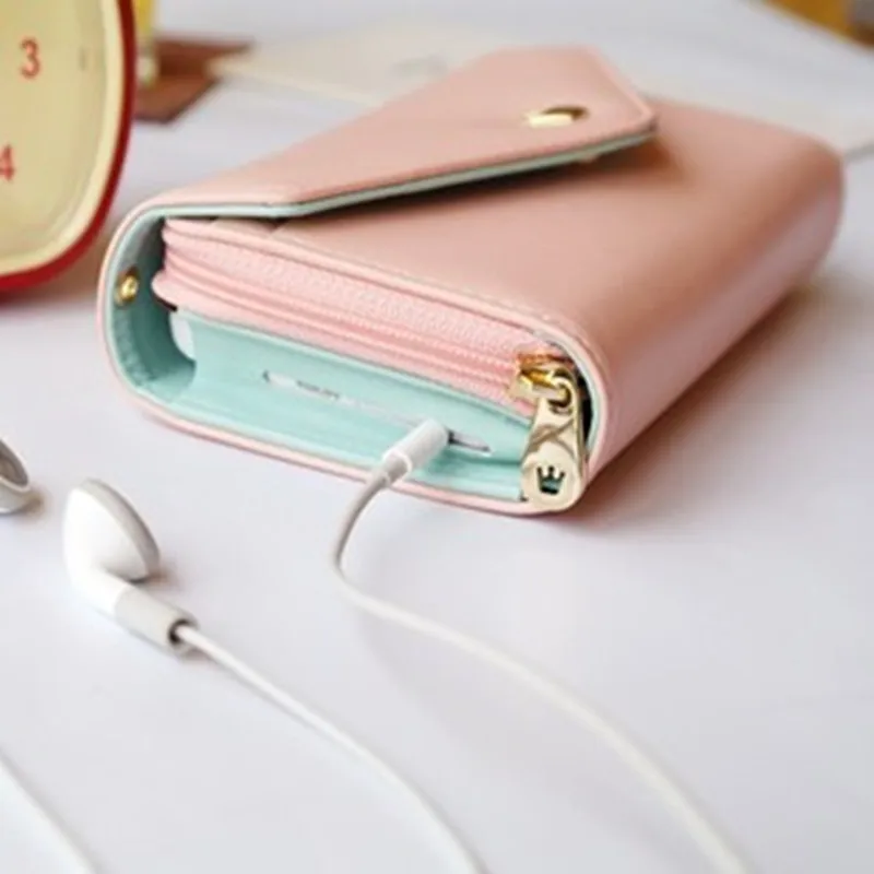 Маленькие кожаные кошельки для девушек европейские держатель карман сумка