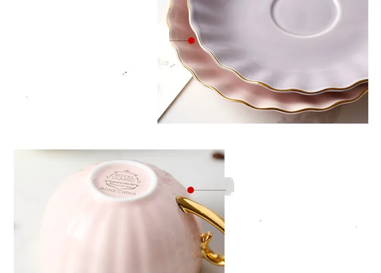 Europe Type Manual Paint Bone China Coffee Cups And Saucers Spoon Set Tea Cup Home Afternoon Tea Set