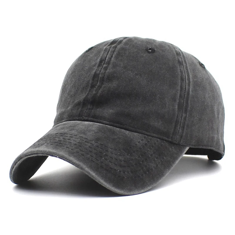 Черный Винтажная бейсбольная кепка мужская Snapback Хлопковая женская летняя бейсбольная кепка однотонная черная шляпа папы костяная уличная Спортивная Кепка s солнцезащитные шляпы WH004 - Цвет: Черный