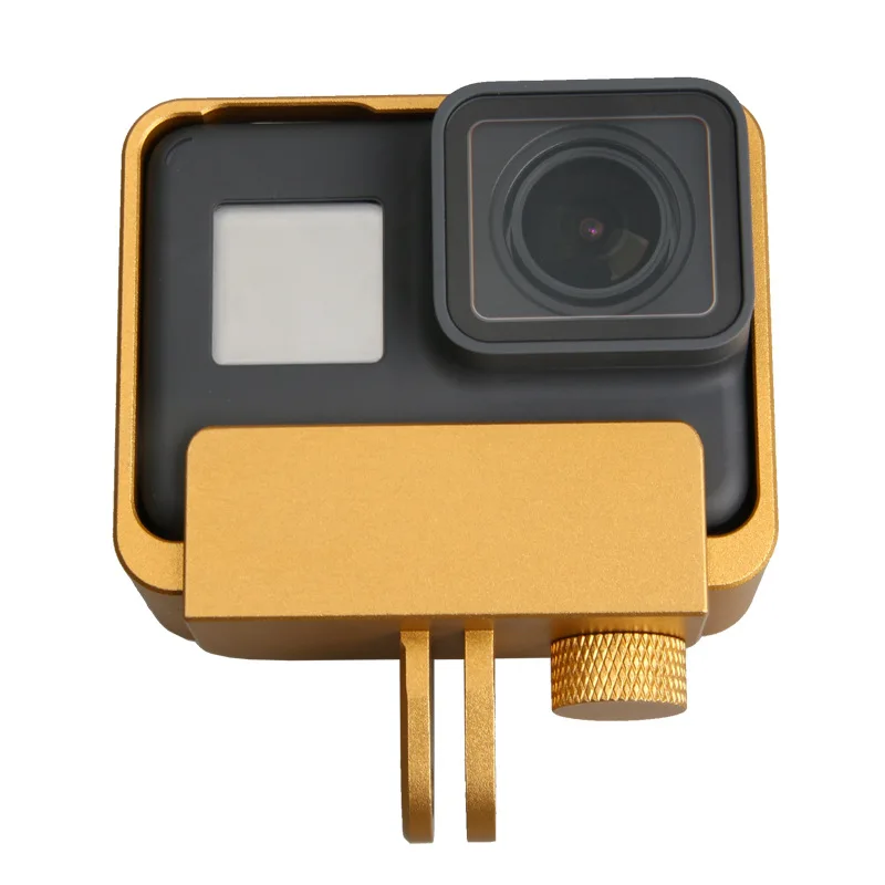 Gold Кожух из алюминиевого сплава защитный чехол клетка для GoPro Hero 7 6 5 черная клетка для Go Pro Hero 7 6 аксессуары - Цвет: Gold