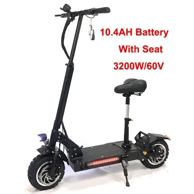 10.4AH With Seat LOVELION, новинка, 11 дюймов, складной электрический самокат для катания по пересеченной местности, 60 в, 3200 Вт, мощный электровелосипед, скутеры - Цвет: 10.4AH With Seat