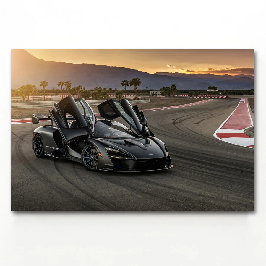 Черный автомобиль McLaren Сенна спортивный суперкар Wall Art постер Холст Искусство