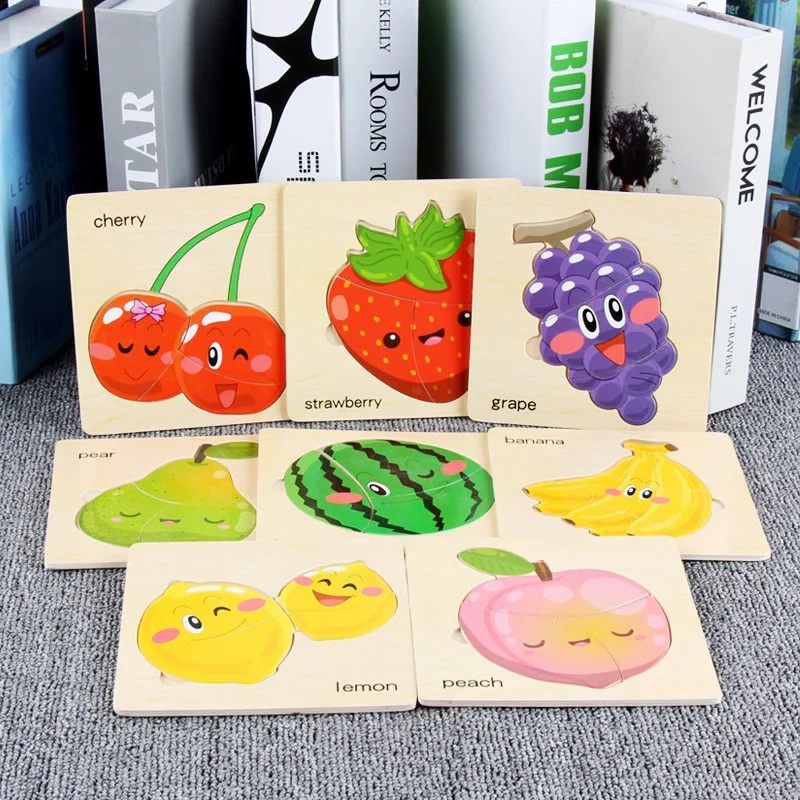 Детские игрушки 3D деревянный пазл мозаика для обучение маленьких детей