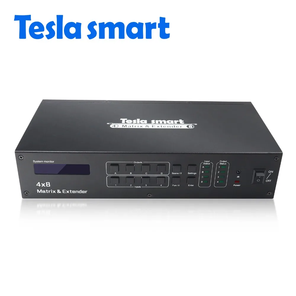 Tesla Smart 60м 4 input 8 output HDMI матрица 4x8 с шт. удлинитель KVM 2 стойка уши поддержка 1U