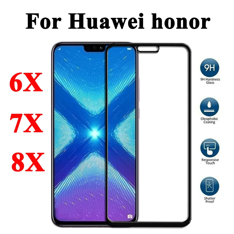 Защитное стекло для huawei honor 8x 7x 6x x8 honer 8 x Закаленное Стекло Huavei x7 x6 hono Screen Protector 9h