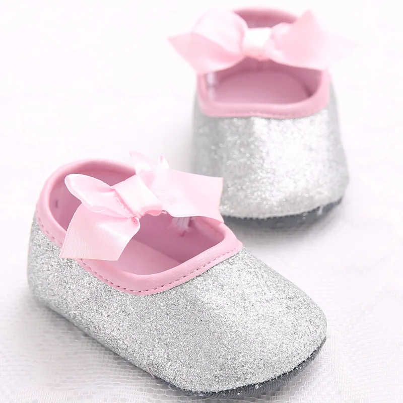 Золотистые Бриджи 2018 блестящие розовые туфли с мягкой подошвой для девочек