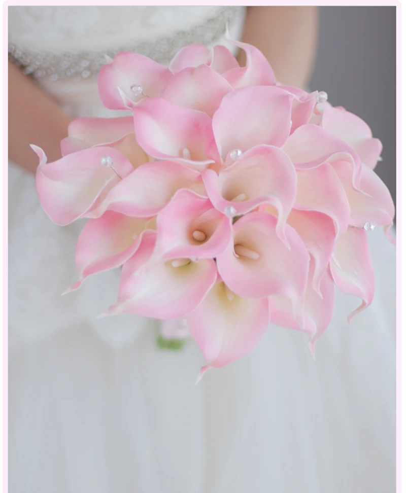Ivory Pink Purple Calla Lily Wedding Flowers Bridal Bouquets Artificial Bouquet Bridesmaid De Mariage Rose | Свадьбы и торжества