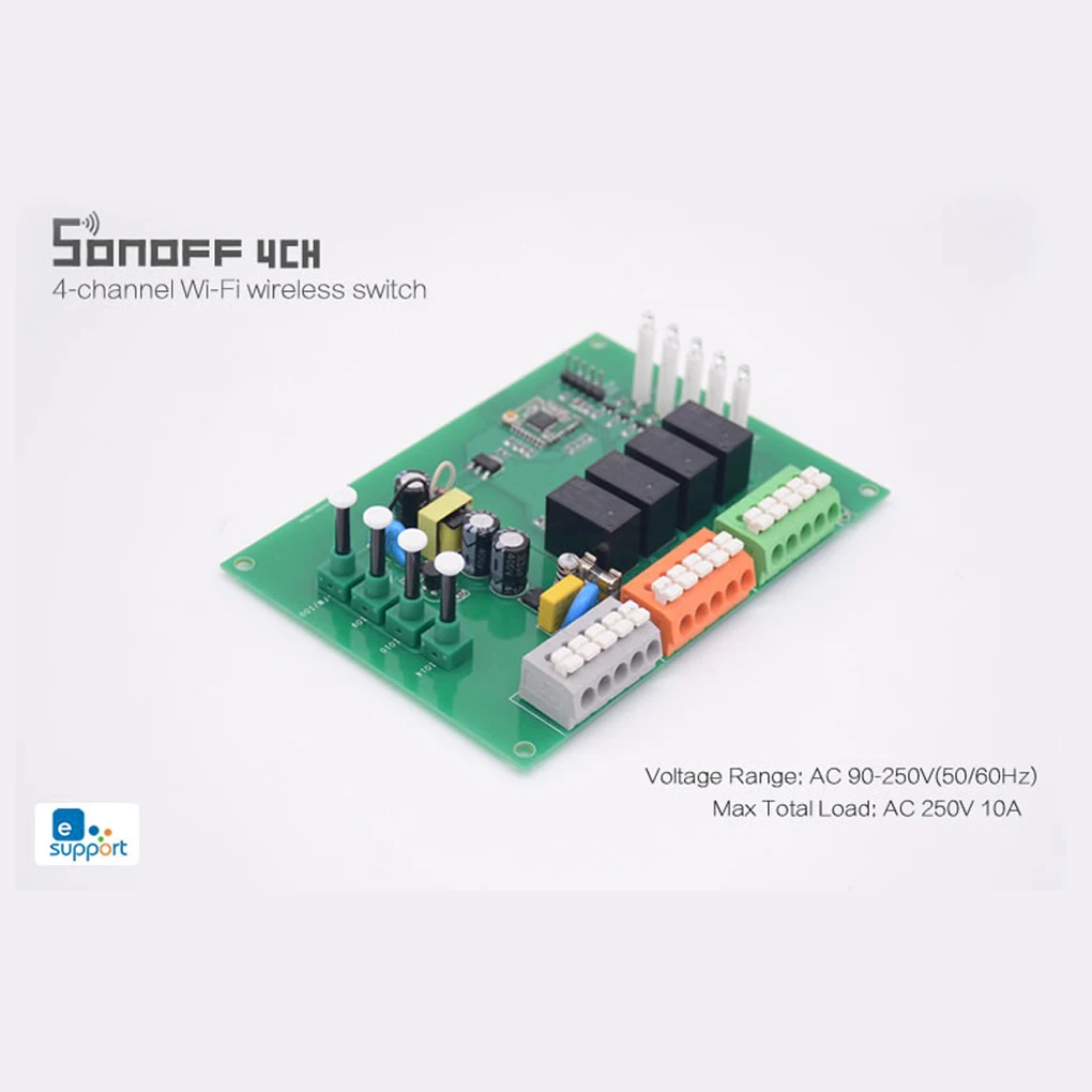 Смарт переключатель ITEAD Sonoff 4CH R2 Wi Fi 4 канальный WIfi умный домашний таймер подсветка