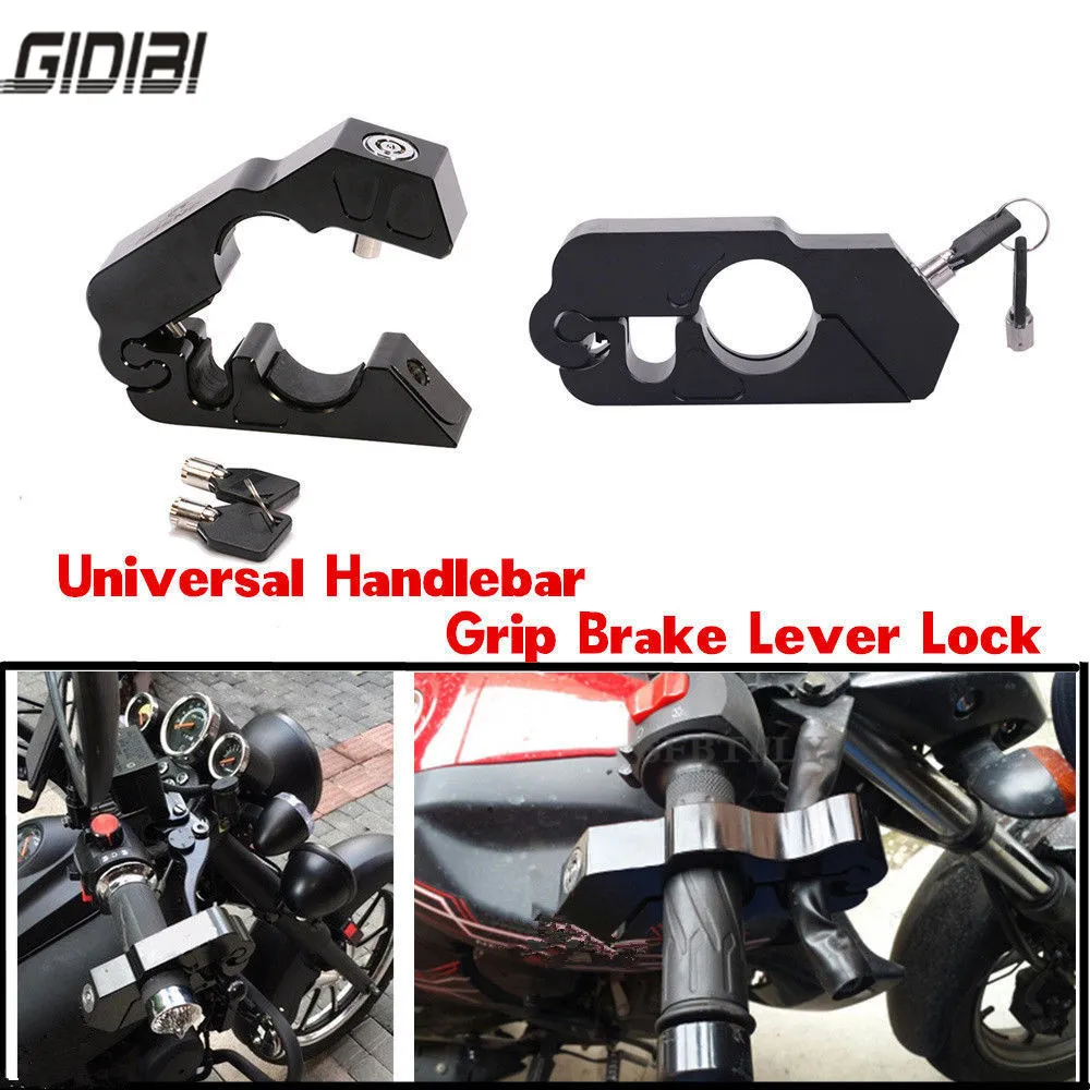

Universal CNC Motorcycle Handlebar Grip Brake Lever Lock Anit Theft Security Caps-Lock For XL883 XL1200 and ATV