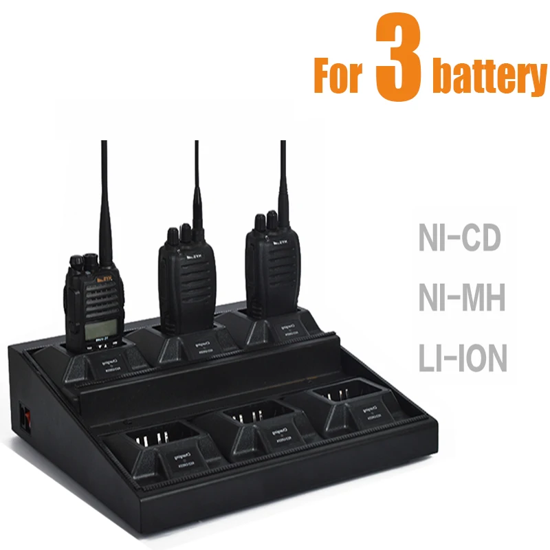 Быстрое 6 способ Desktop Зарядное устройство для Двухканальные рации