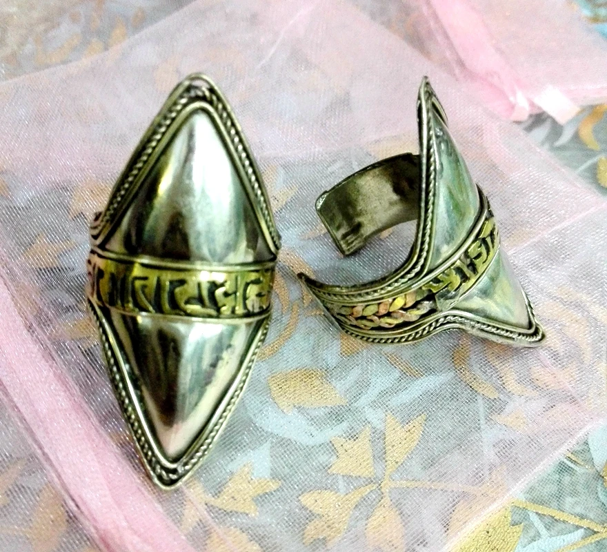 10 шт. Старые Золотые тибетские серебряные кольца с иглами Ом Мани Падме хм мантра